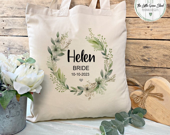 Personalised Tote Bag, Bride Bag, Bridesmaid Gift Bag, Wedding Thank you Gift Bag, Bride Tote Bag, Wedding Bag