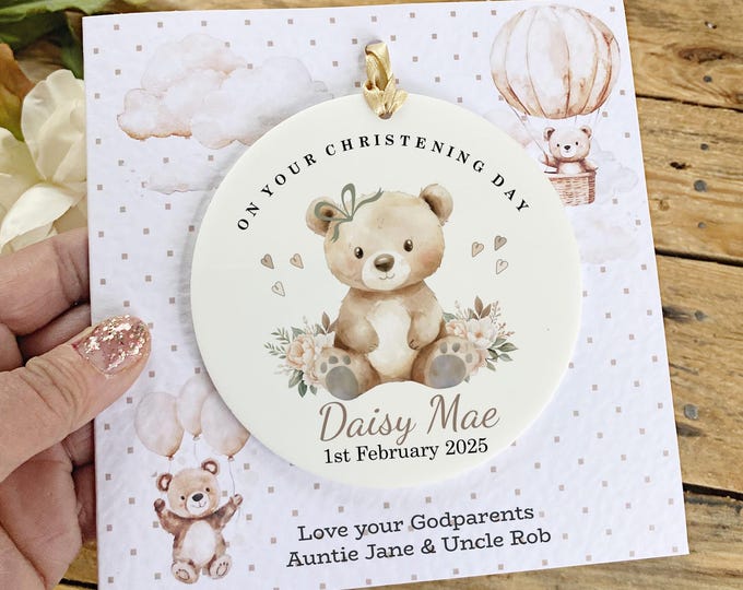 Personalised Christening Keepsake Card - Christening Card For Godson, Goddaughter -  Gift For Godchild - Godchild Card - Christening Card