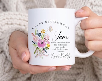 Retirement Gift | Leaving gift | Farewell Mug for Colleague | Leaving Party Gift | Personalised Retirement Tea Cup | Work Friend Gift