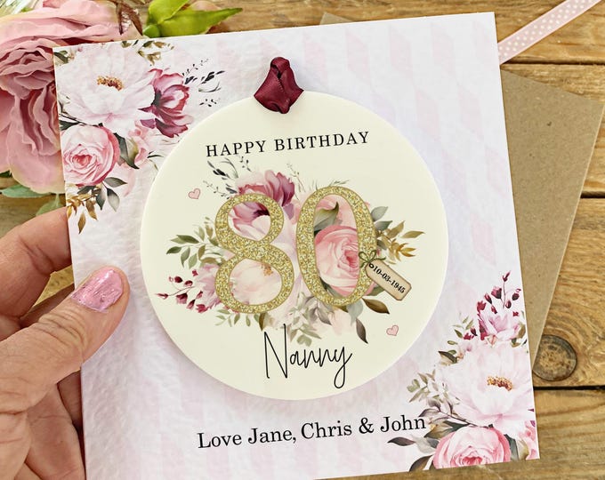 Personalised 80th Birthday Keepsake Gift For Nanny, Gran, Granny, Sister, Auntie, Any Relation, Any Age, Birthday Keepsake Gifts.
