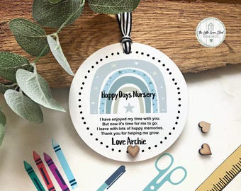 Personalised Nursery Gift , Teacher Thank You gift, Keepsake Hanging Plaque