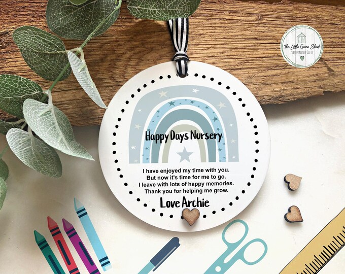 Personalised Nursery Gift , Teacher Thank You gift, Keepsake Hanging Plaque