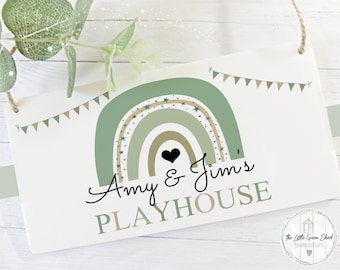 Playhouse sign, Den Sign, Children's gift, Room decor, Birthday gift, Rainbow Sign