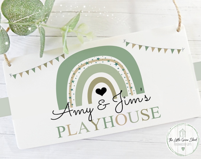Playhouse sign, Den Sign, Children's gift, Room decor, Birthday gift, Rainbow Sign