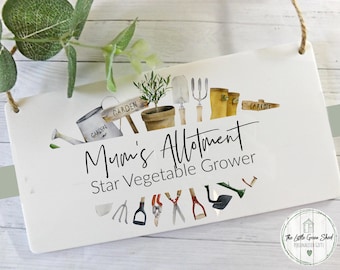 Garden Sign, Mum's Allotment Plaque, Personalised