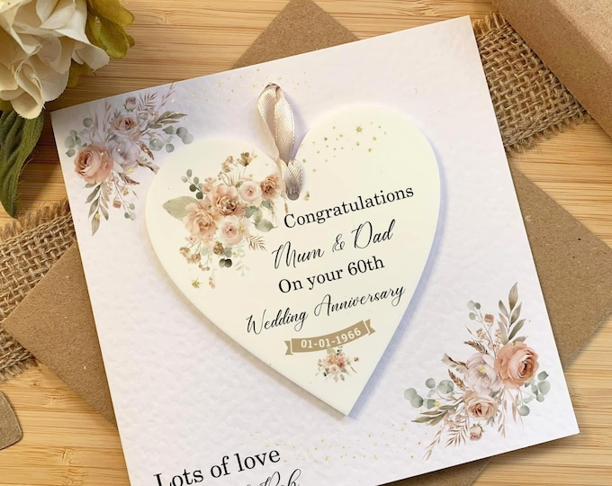 Personalised Wedding Anniversary Card – Any Year Keepsake Gift for Mum, Dad, or Grandparents