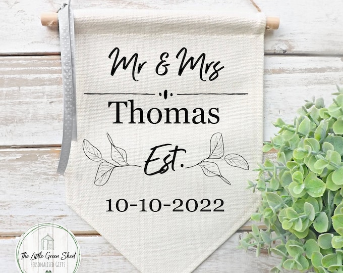 Wedding Flag, Mr and Mrs, Wedding Decor
