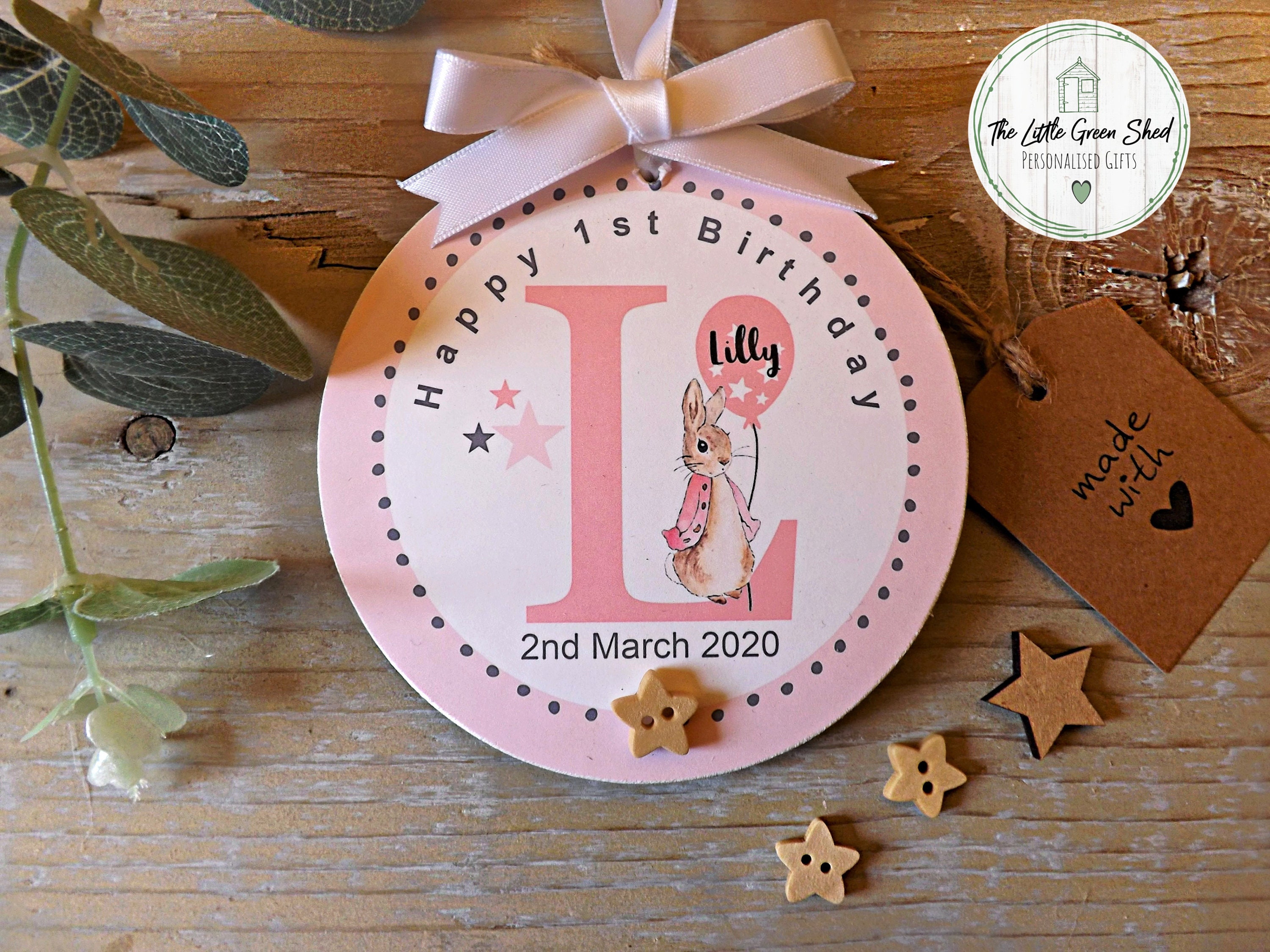 First Birthday Gift 1st Birthday Wooden keepsake Happy