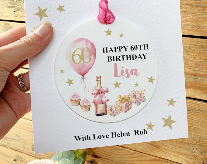 Personalised 60th Birthday Keepsake Card, Custom Milestone Birthday Card, 60th Birthday Gift for Her, Any Age