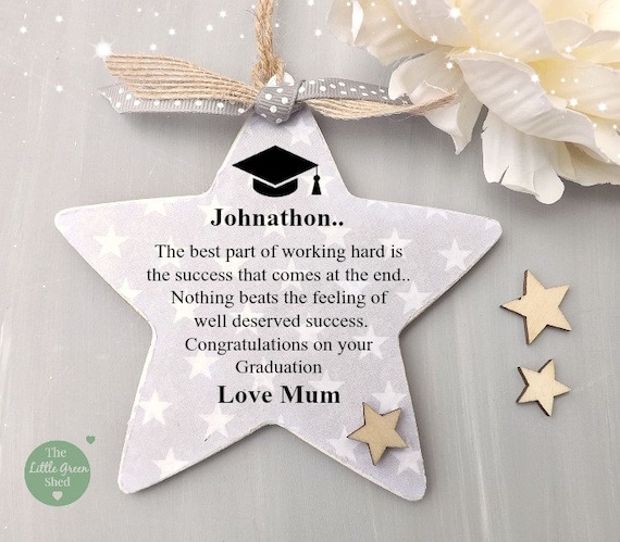 Graduation Plaque Personalised Star Success Gift Token Keepsake