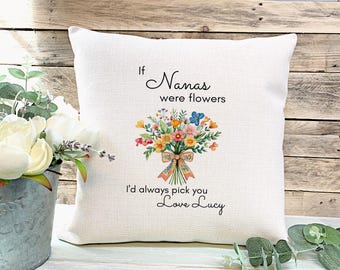 Wildflower Floral Cushion: Nana's Flower Bouquet Gift
