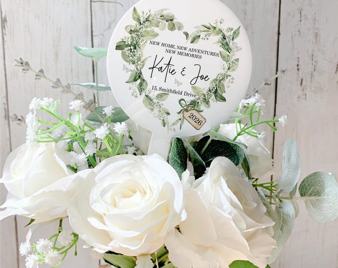 New Home Gift | First Home Gift | |Home Sweet HomeFlower Stake | First Home Gift for Couple | Houswarming Gift |  Plant Stake