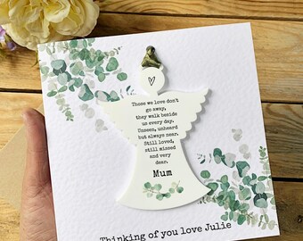 Personalised Sympathy Card Thinking Of You Gift  Acrylic Angel Bereavement Card  Condolence Card Sympathy Gift Sorry For Your Loss Keepsake
