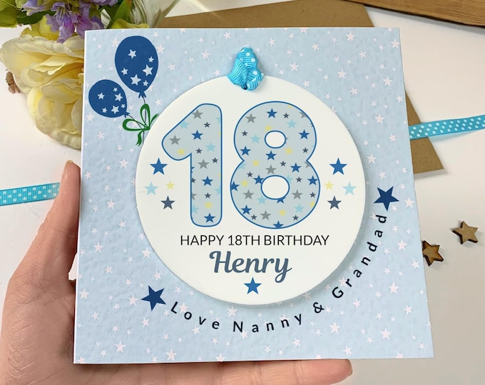 Grandson 18th Birthday Card, Teenager Birthday Keepsake, Son Nephew Gift, Any Age, Teen Boy Gift, Birthday Gift,