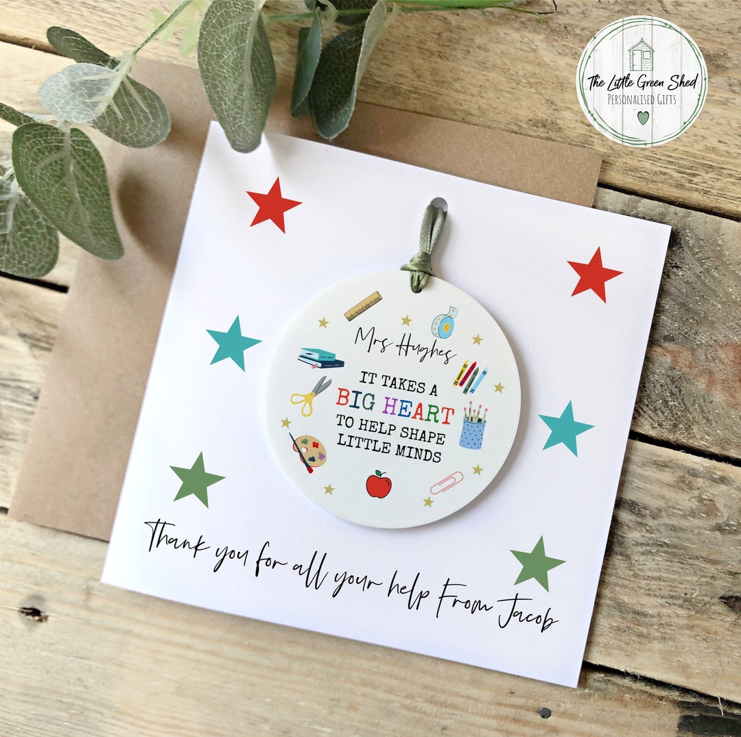 Teacher Keepsake Card, Teacher Thank You Card, End of Term Gift ...