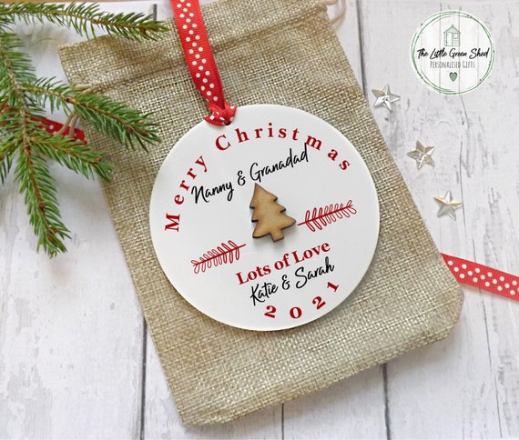 Nanny and Grandad Christmas Gift Christmas Keepsake Hanging