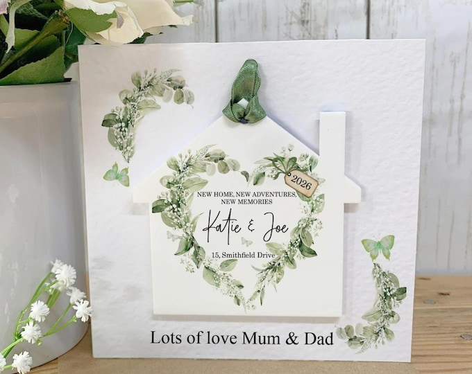 Personalised New Home Card: Acrylic Detachable House Keepsake, Housewarming Gift