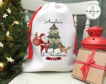 Personalised Santa Sack, Christmas Present Sack, Baby's First Christmas Gift, Christmas Stocking, Toy Sack