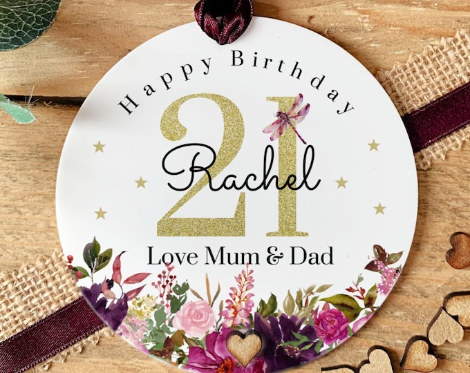 Personalised 21st Birthday Keepsake For Daughter Sister Cousin Niece Gift For Her Any Age Birthday Keepsake Acrylic Birthday Keepsake Gift