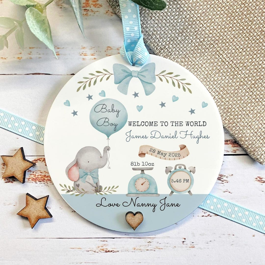 Personalised New Baby Keepsake Welcome to the World Baby Gift Baby Boy ...