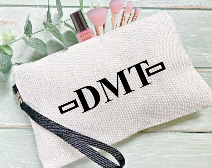Initial Make Canvas Make Up Bag, Personalised Gift, Makeup Bag, Passport Bag, Travel Bag, Jewellery Bag, Bridesmaid Gift, Party Bag