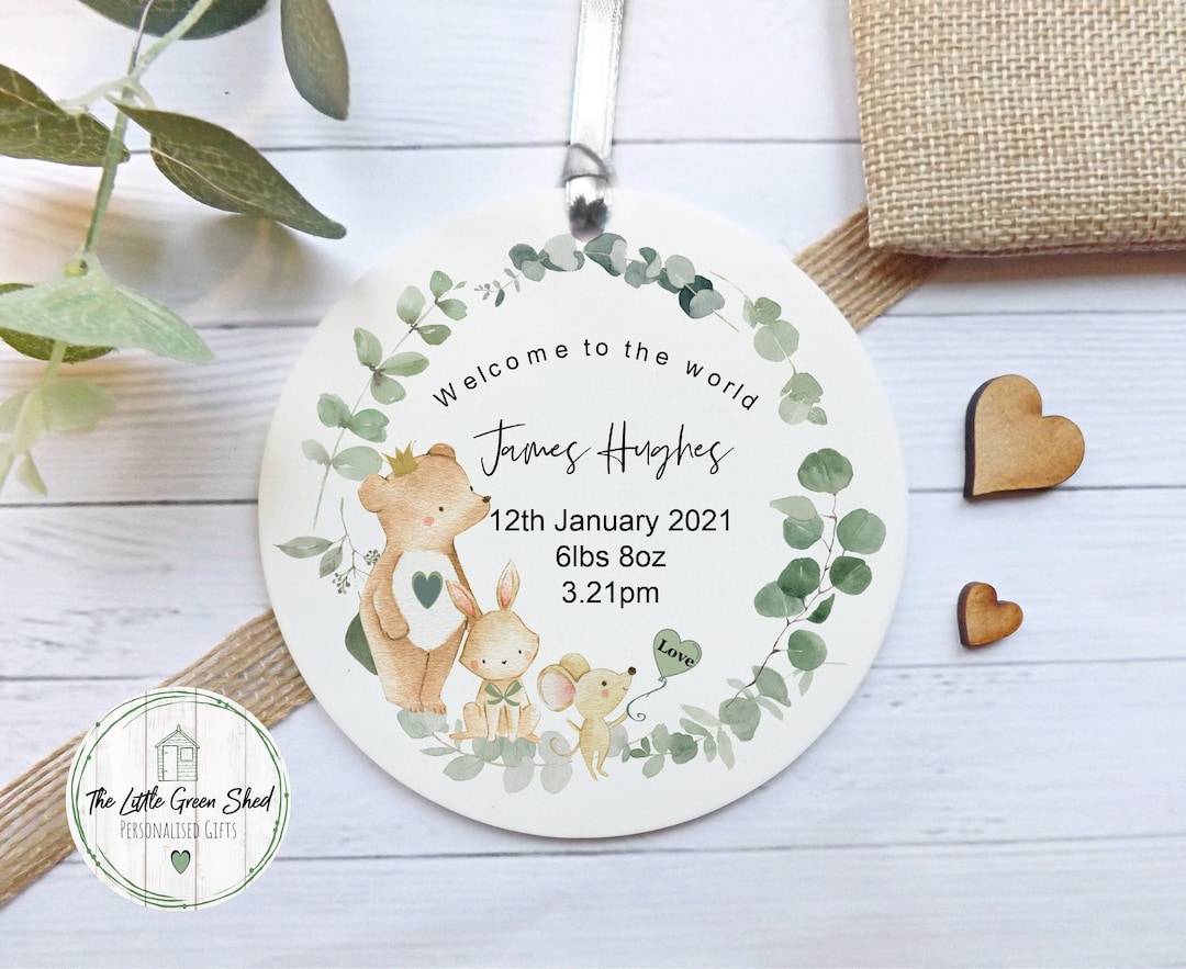 Personalised New Baby Keepsake: Welcome to the World Plaque - Etsy UK