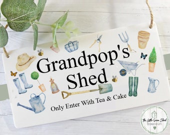 Personalised Grandad Gift, Fathers Day Gift, Shed Sign, Grandad's Shed, Shed Plaque, Garden plaque, Garden Decor, Gift For Him, Grandparent