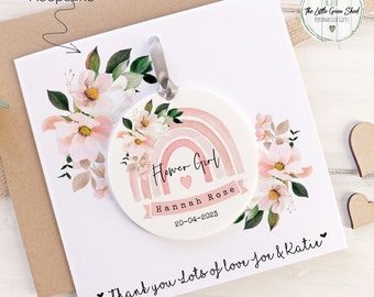 Wedding Card For Flower Girl , Bridesmaid Card, Maid of Honour Gift, Wedding Card, Wedding Gift, Bridesmaid keepsake Card