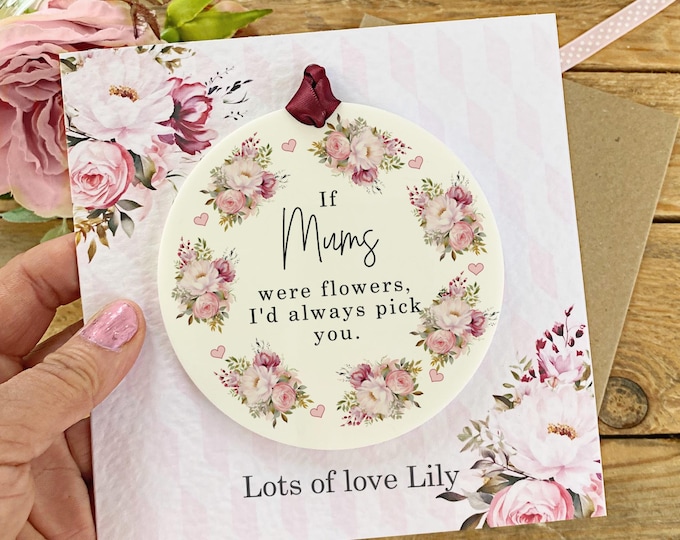 Personalised Mum Birthday Card, Mothers day Card, Nanny Keepsake, Gift For Mum, Gran, Card with Detachable Keepsake, Gift For Nanny,