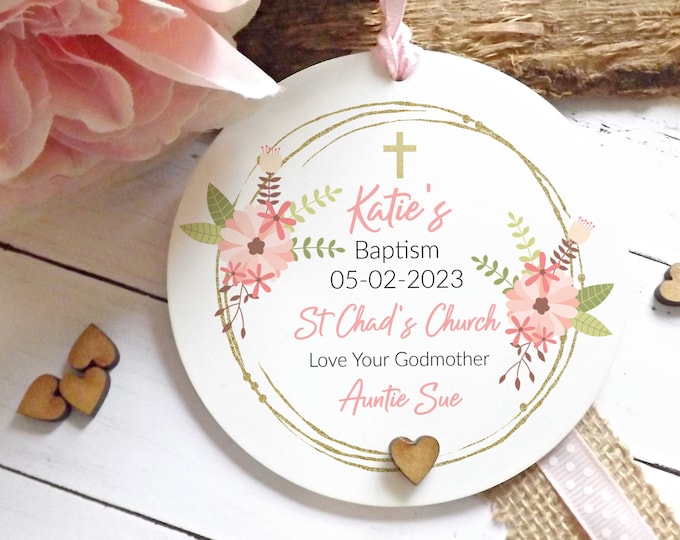 Christening Gift, Personalised Goddaughter Keepsake, Baptism, Personalised Girl Baptism Gift, Naming Day Keepsake, Godchild Gift