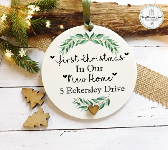 Personalised 1st Christmas In New Home Tree Ornament