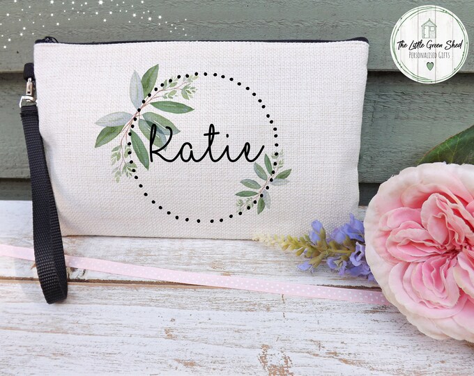 Personalised Bridesmaid Makeup Bag, Bridal Party Gifts, Bridesmaid/Flower Girl/Maid of Honour Make Up Bag, Hen Night Cosmetic Bag, Purse