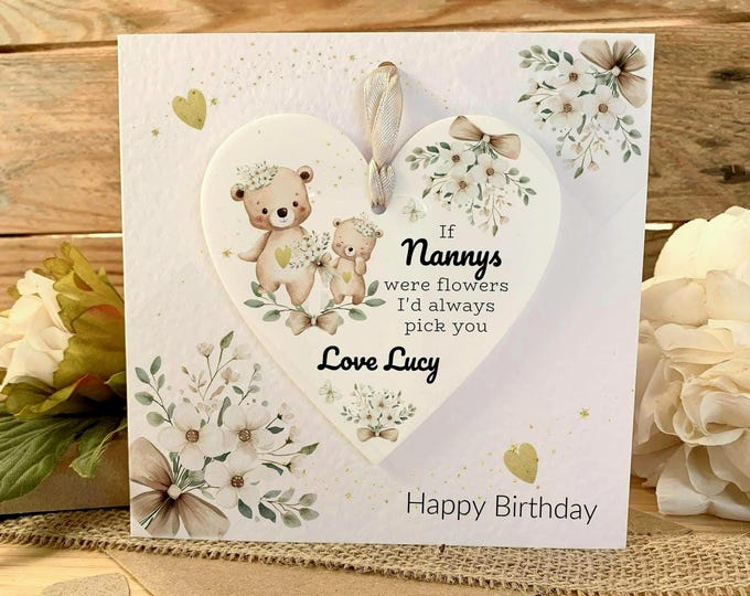 Nanny Gift, Personalised Nanny Birthday Card, Nanny Keepsake, Gift For Mum, Gran, Card with Detachable Keepsake, Gift For Nanny, Mothers day