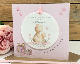 First Mother's Day Gift for Nana, Personalised Mother's Day Card, Nana Keepsake, Gift For Mum,Nanny Gran, Card with Detachable Keepsake,