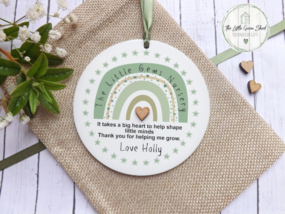 Personalised Nursery Gift, Teacher Thank You Keepsake, Rainbow Hanging Decoration