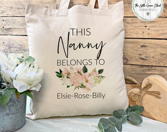 Nanny Gift, Tote Bag, Gift for Grandma, Gift for her, Mother's day gift, Shoulder bag, Birthday Gift.