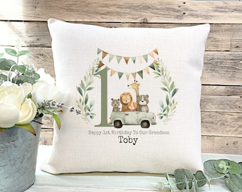 Personalised 1st Birthday Cushion - First Birthday Cushion - 1st Birthday Gift For A Child - Nursery Decor - Boy Gift - Girl Gift