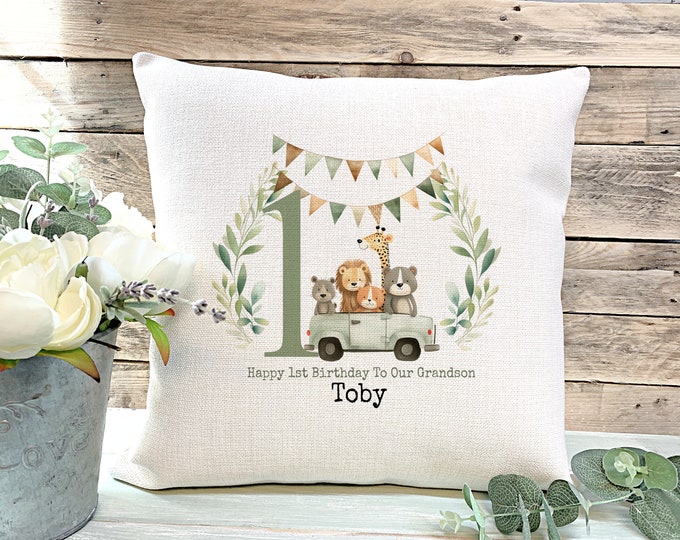 Personalised 1st Birthday Cushion - First Birthday Cushion - 1st Birthday Gift For A Child - Nursery Decor - Boy Gift - Girl Gift