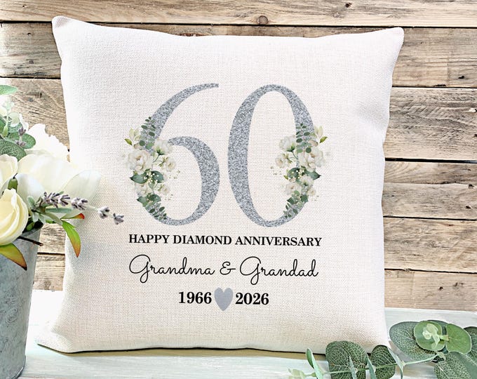 Diamond Wedding Anniversary Gift, Grandparents 60th Anniversary, Diamond Anniversary, Wedding Anniversary Gifts, 60 Years married