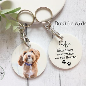 Personalised Dog Photo Keyring, Double Sided Pet Loss Keyring, Dog Remembrance Keepsake Free Giftbag image 4