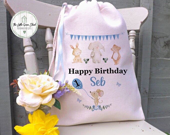 First Birthday Giftbag For Grandson/Son, Small Personalised Giftbag, Gift For Grandchild, Birthday Bag, 1st Birthday Gift, 30x40cm