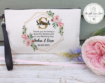 Bridesmaid Gift, Bridal Party Gifts, Wedding Gift, Maid Of Honour, Flower Girl Gift, Personalised Gift, Cosmetic Bag, Make Up Bag