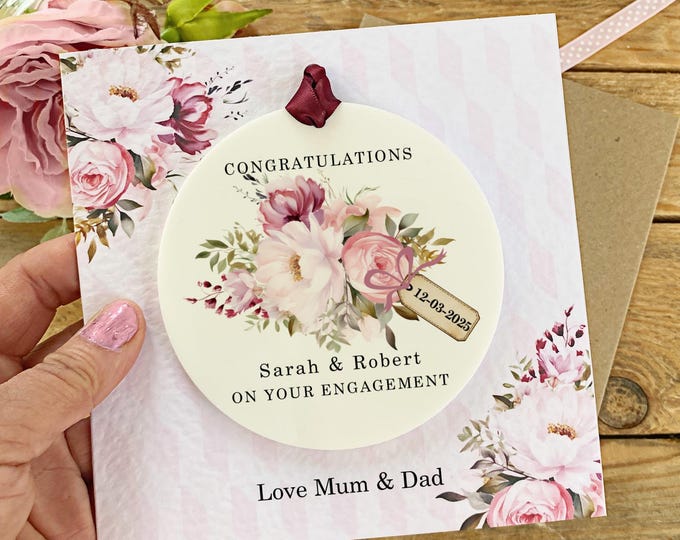 Personalised Engagement Gift Keepsake Card - Engagement Gift - Couples Gift - Personalised Engagement Card - Daughter Son Engagement Card