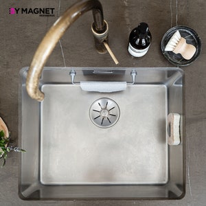 Support magnétique pour évier en inox Cette solution pratique vous permet de suspendre discrètement votre éponge ou votre brosse à vaisselle image 9