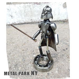 Darth Vader Inspired Scrap Metal Art, Handmade Upcycled Metal Statue
