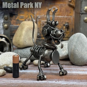 GREAT DANE, Scrap metal sculpture, Recycled metal art, Made from motorcycle parts, one-of-a-kind
