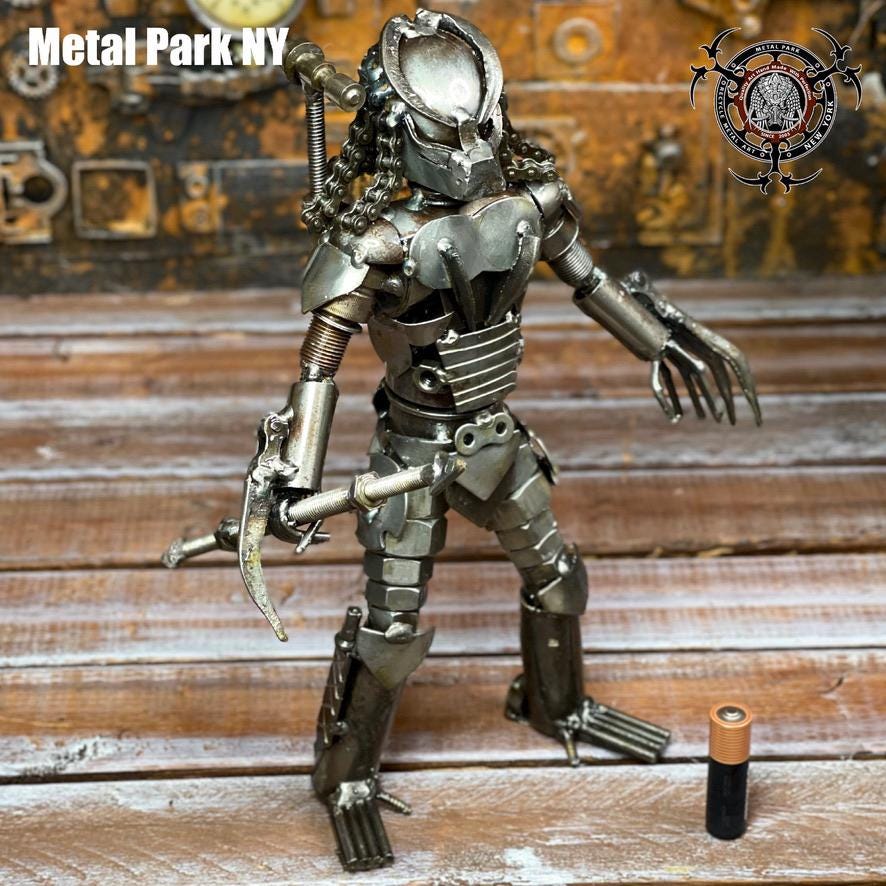 Handmade Scrap Metal Predator Sculpture: Recycled Motorcycle Art ...