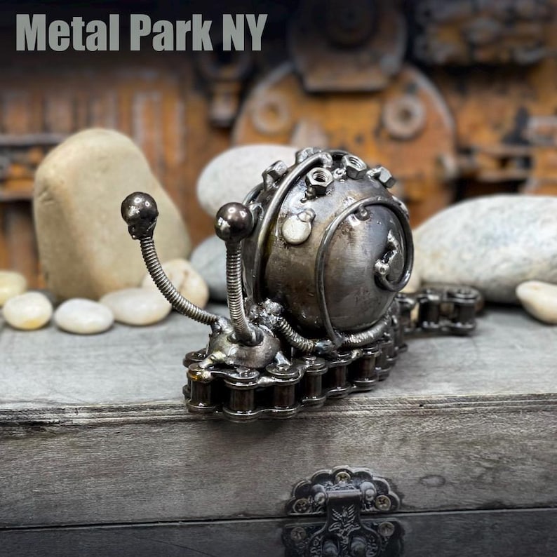 Gary Inspired Steampunk Mechanical Snail Sculpture - Recycled Metal Art ...