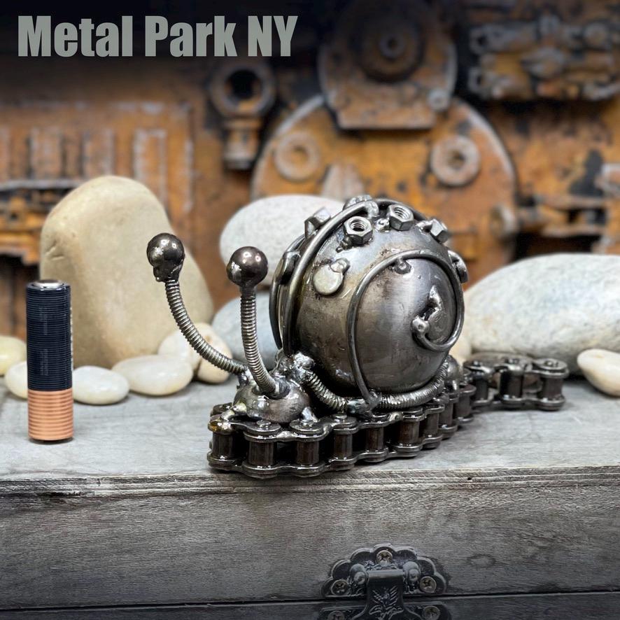 Gary Inspired Steampunk Mechanical Snail Sculpture - Recycled Metal Art ...