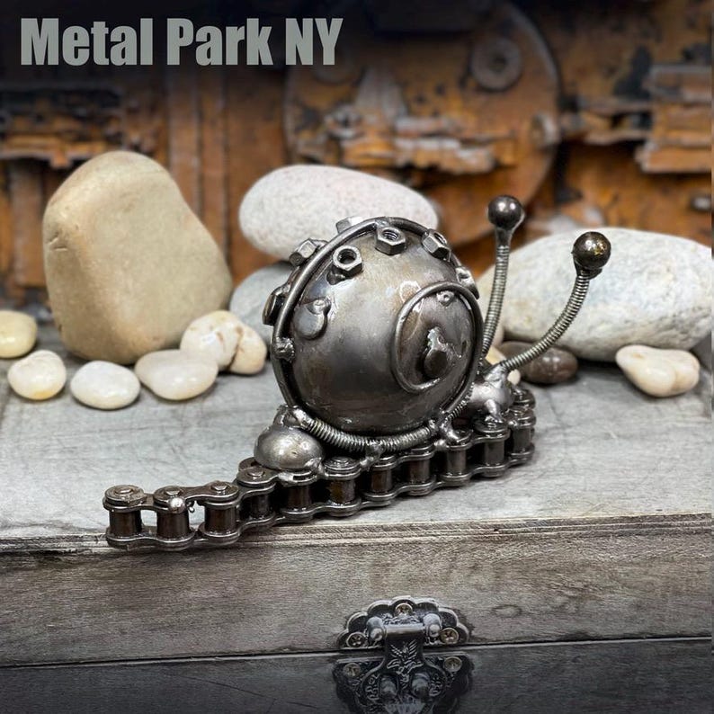 Gary Inspired Steampunk Mechanical Snail Sculpture - Recycled Metal Art ...